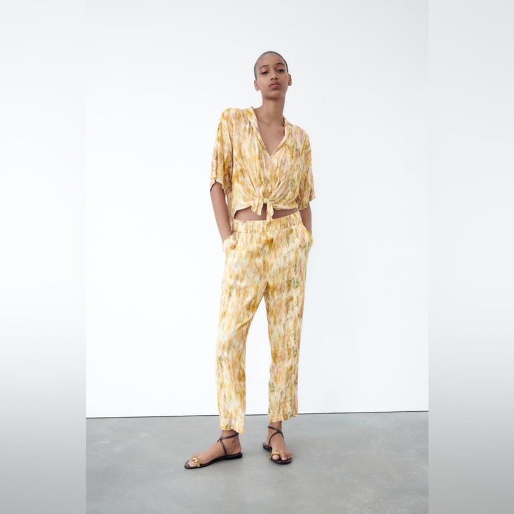 ZARA SHINY PYJAMA-STYLE SET (2pcs) MULTICOLOR Size : M